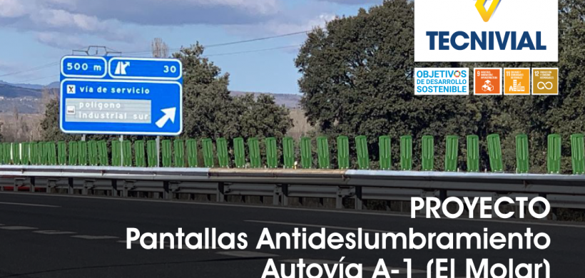 Casi 10km de la A1 en la sierra de Madrid cuenta con nuevas pantallas antideslumbrantes